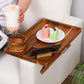 3-in-1 Wooden Sofa Arm Tray with Rotating Phone Holder and Cup Slot