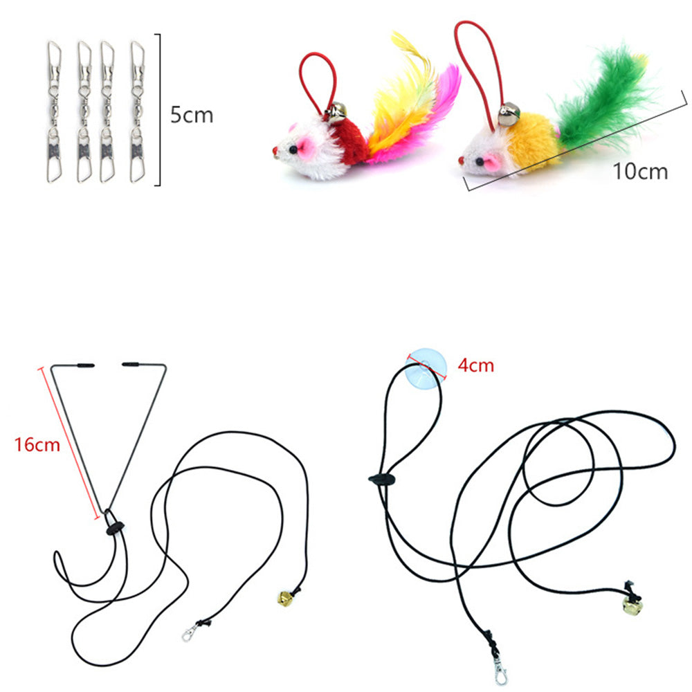 20 Pack Interactive Cat Feather Suction Cup Wand Toy Set