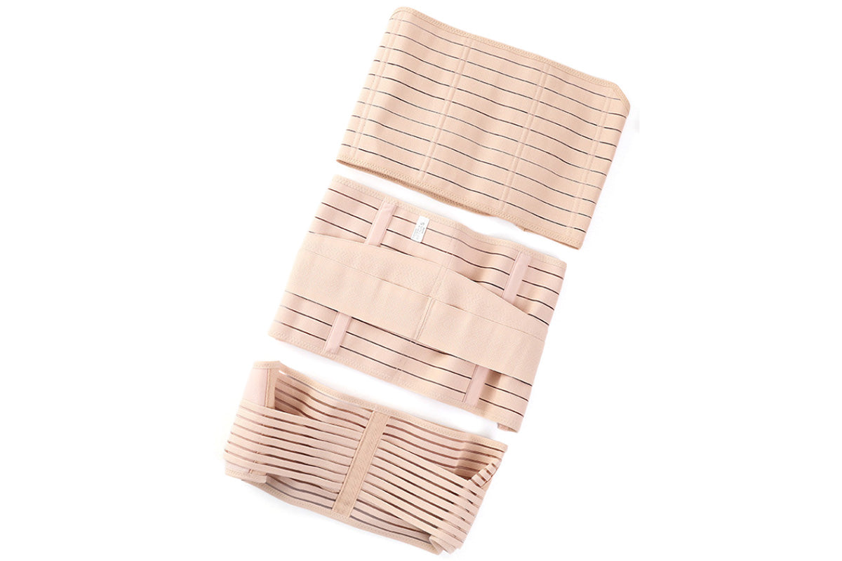 3 in 1 Postpartum Belly Band Waist Shapewear Recovery Girdle After Birth Support-Beige