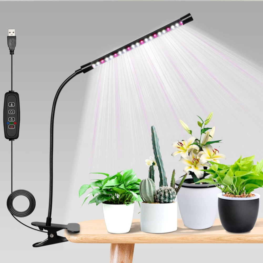 2Pcs 1 Head Indoor Clip LED Grow Light Growing Veg Flower 5W Plant Lamp