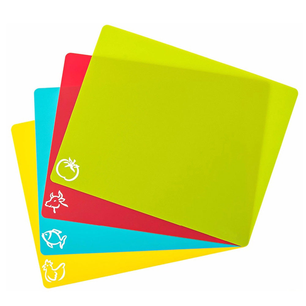4-Pack Color Coded Cutting Boards Food Grade PP Plastic Chopping Mats (38x30.5cm)