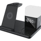 6 in 1 Charging Station with Alarm Clock Night Light for iPhone 16 15 Samsung S25 S24