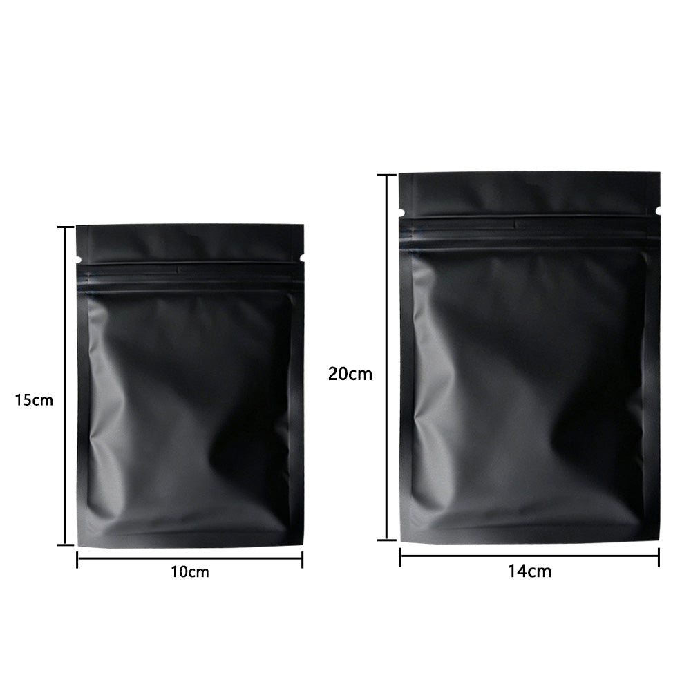 100 Pack Black Matte Aluminum Foil Food Storage Bags in 2 Sizes