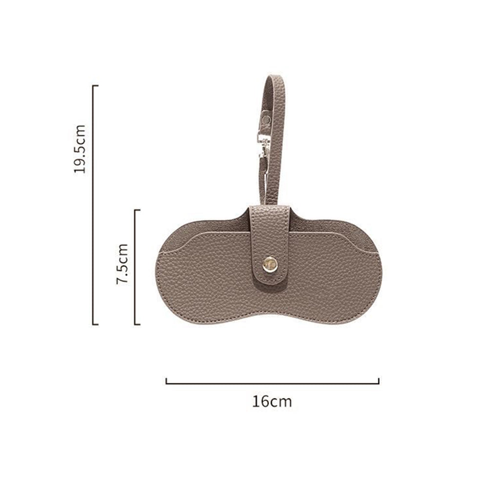 PU Leather Glasses Bag with Fleece Lining and Detachable Lanyard