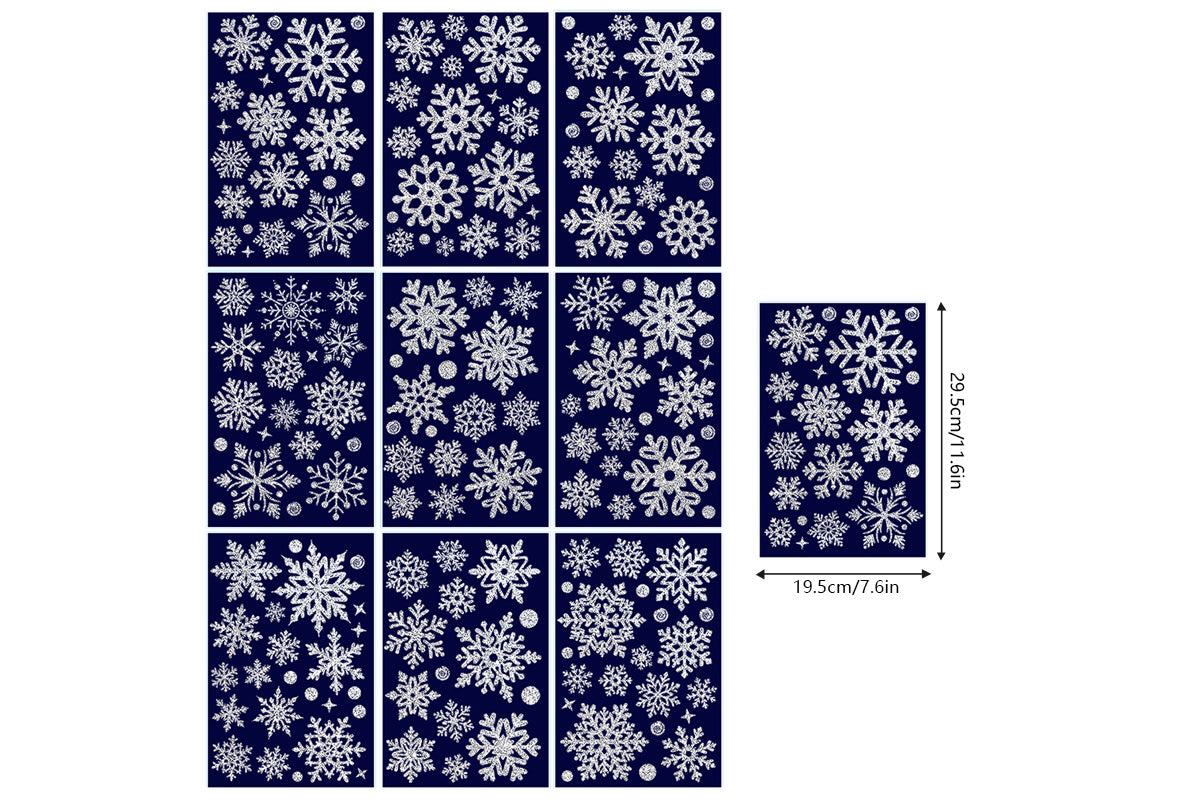 Christmas Window Clings Snowflakes Static Stickers Gold Silver for Holiday Decorations