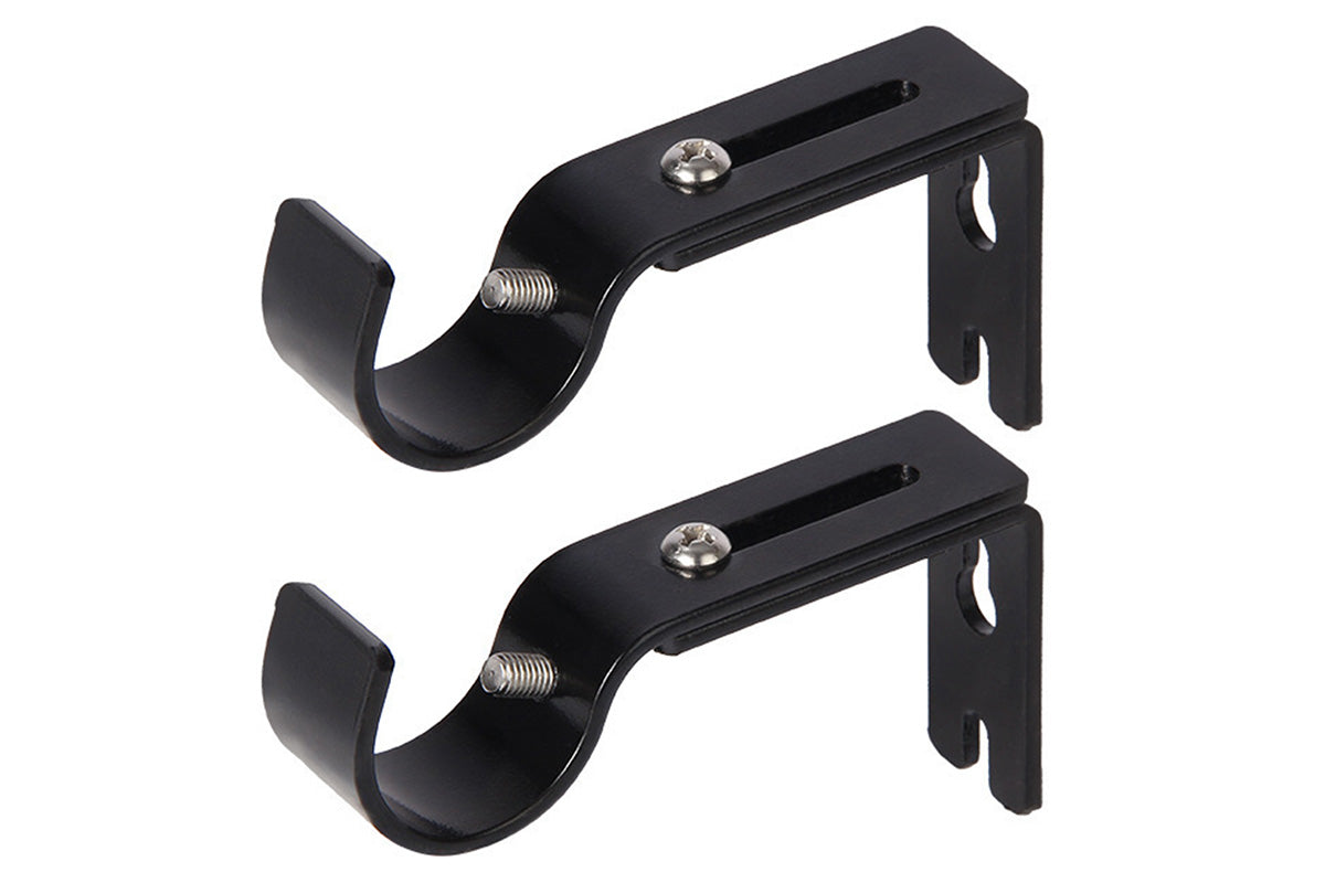 2PCS Curtain Rod Brackets Adjustable Wall Mounts Hang Curtain Rod Holders