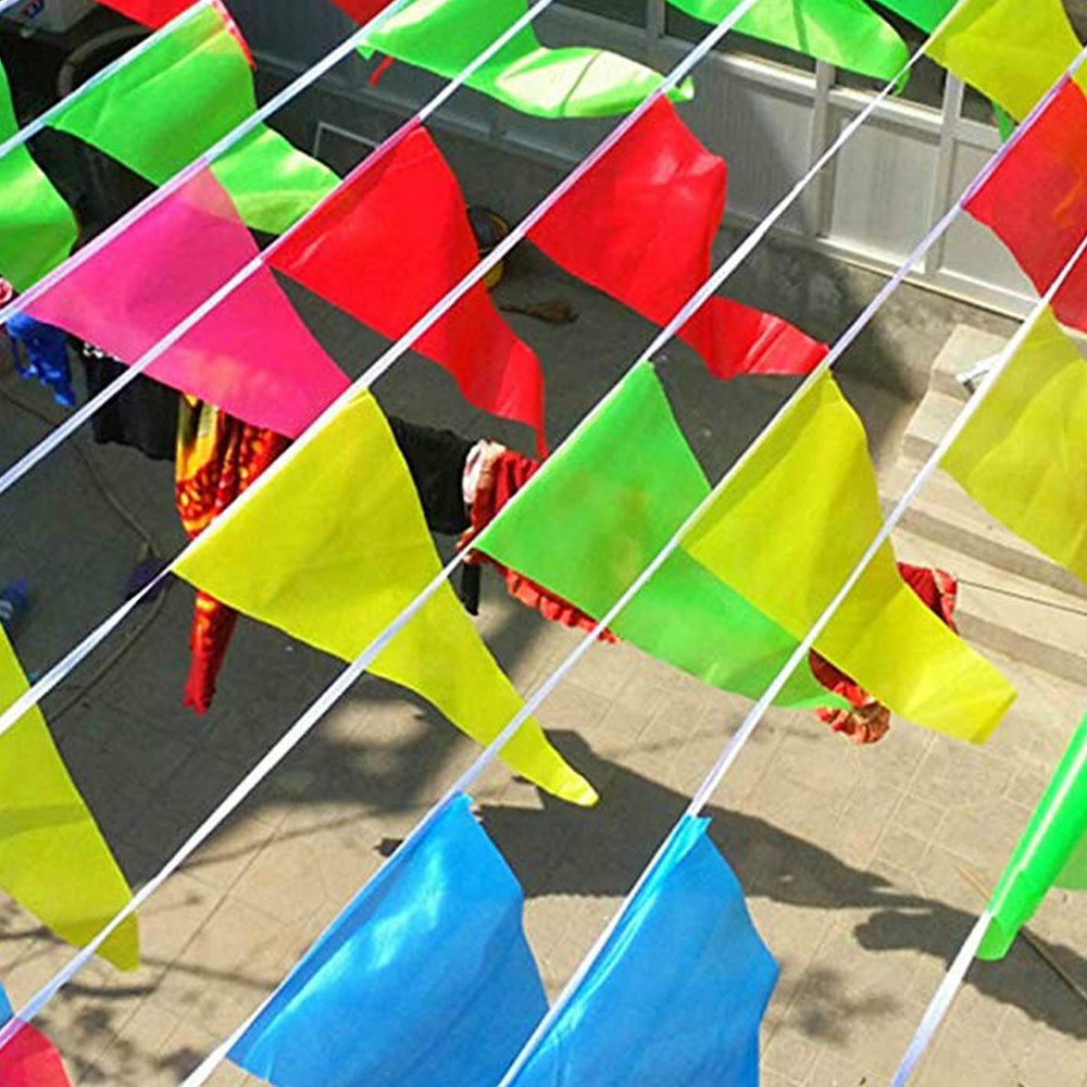 Colorful Triangle Pennant Banner Flags Set for Weddings Ceremonies Parties and Festivals
