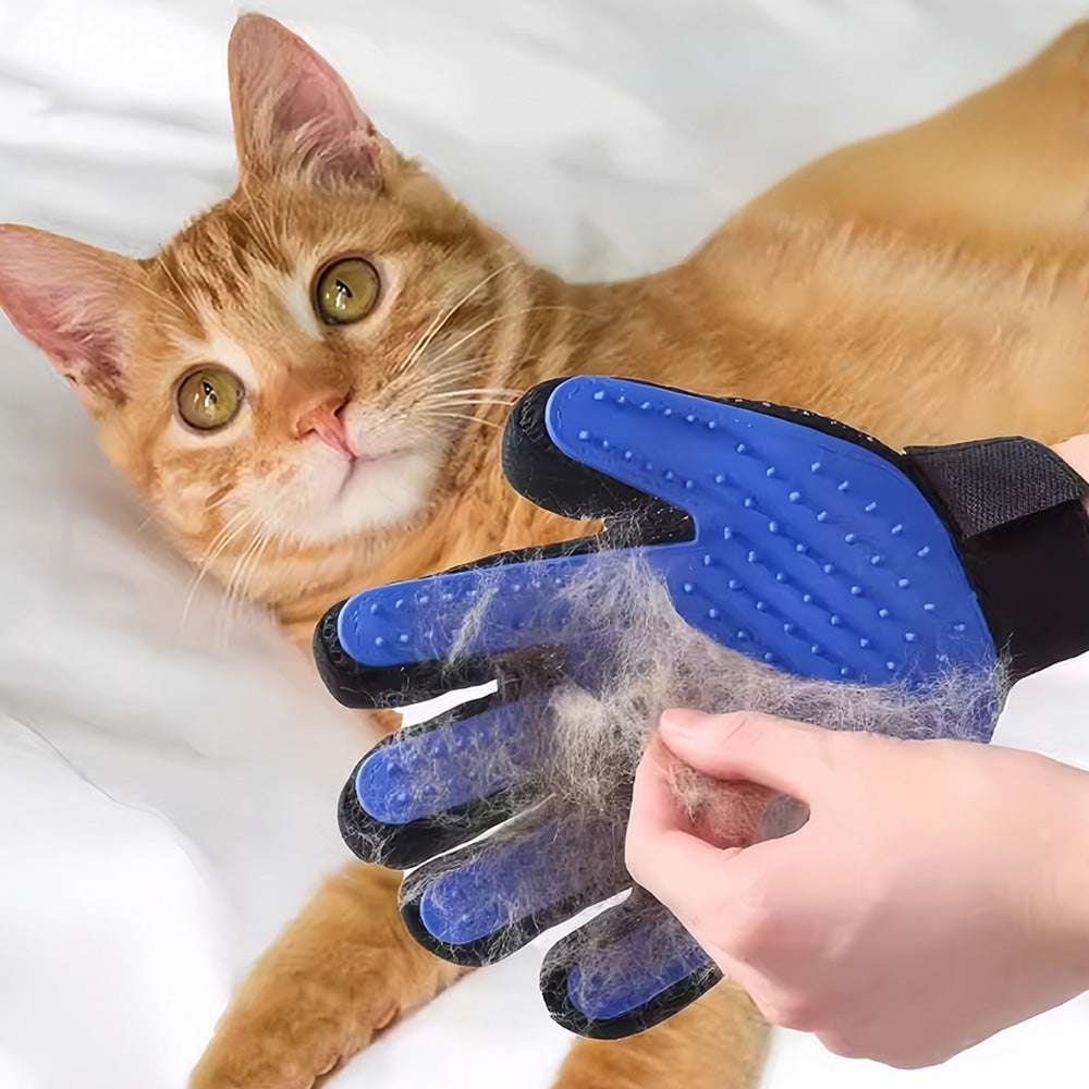 2X1 Pair Pet Grooming Gloves for Cats and Dogs Hair Removal and Massage