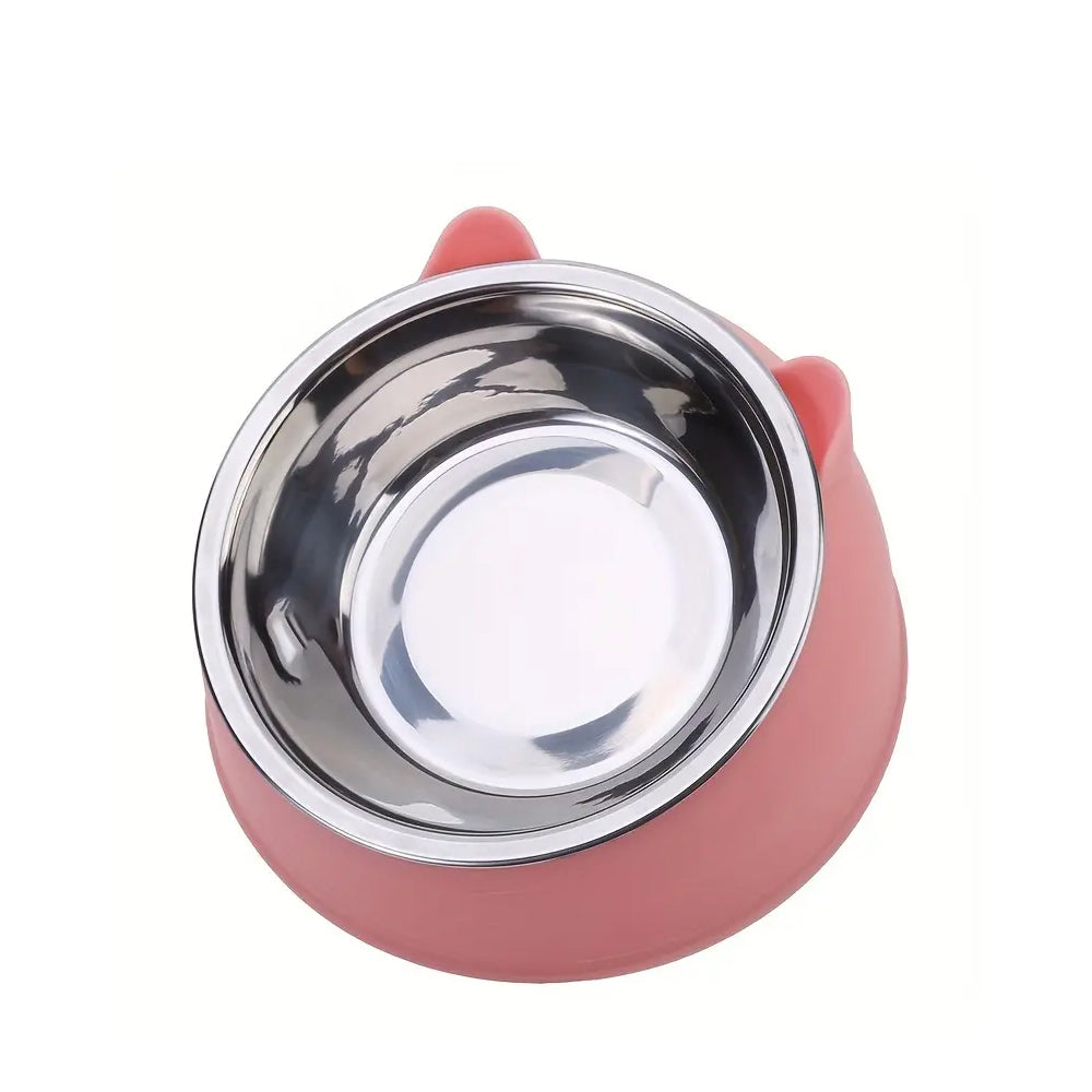 Slanted Stainless Steel Pet Feeder Bowl
