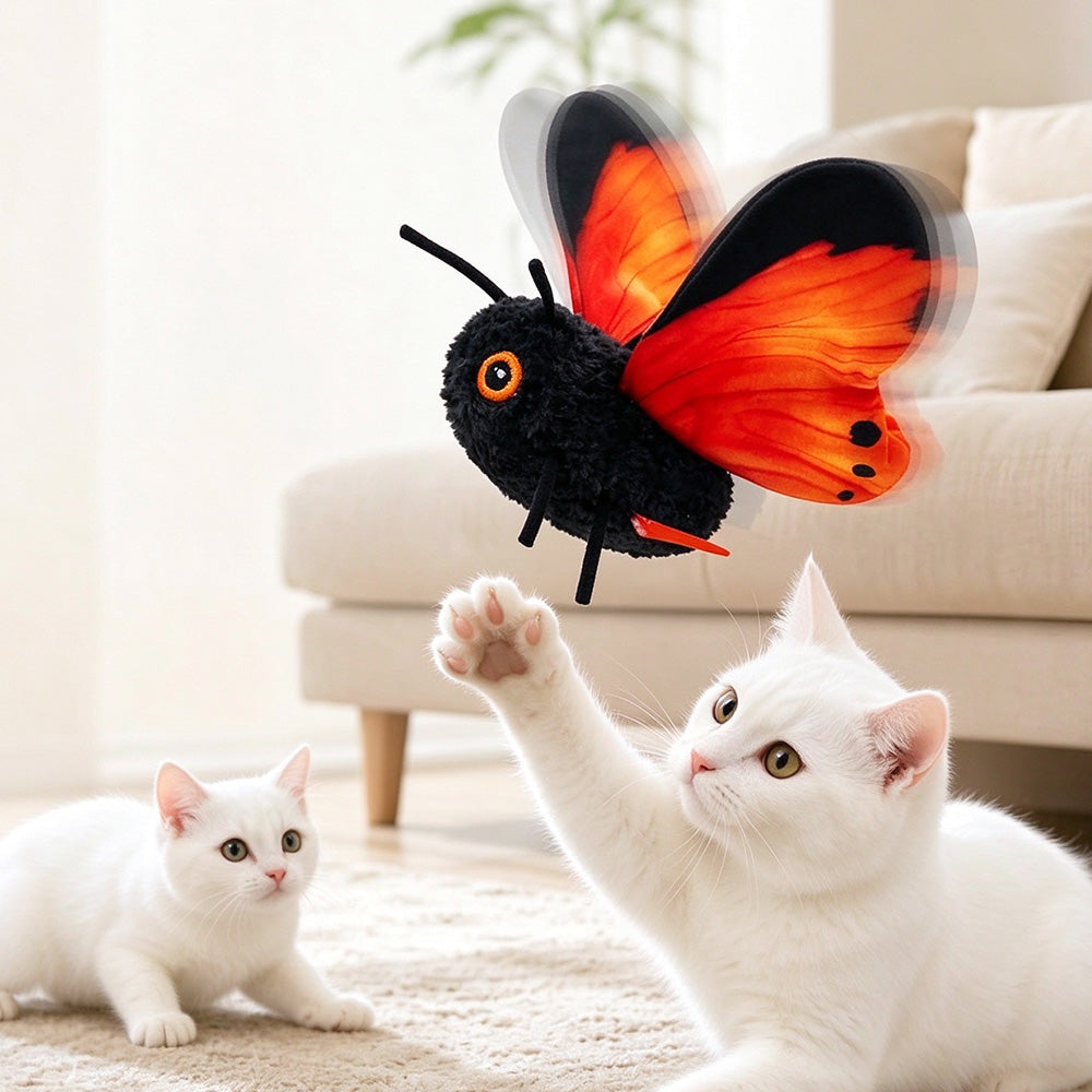 Electric Butterfly Cat Toy with Flapping Wings 3 Modes and Touch Activation