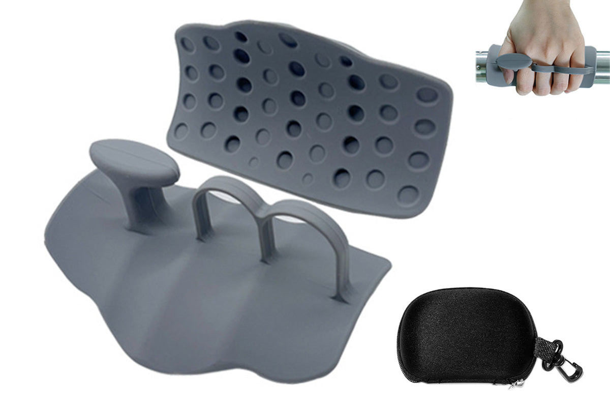 Anti-Slip Workout Grips Ergonomic Silicone Hand Guard Grips for Palm Protection-Black