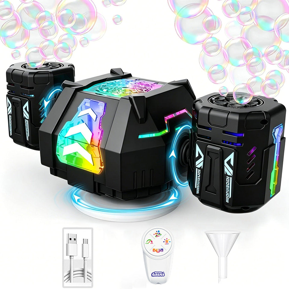 Rechargeable Bubble Machine with RGB Lights for Parties Weddings Events