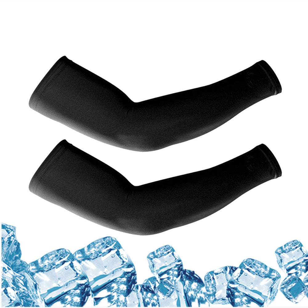 3 Pairs 40cm Straight Nylon Spandex Cooling Arm Sleeves without Thumb Holes