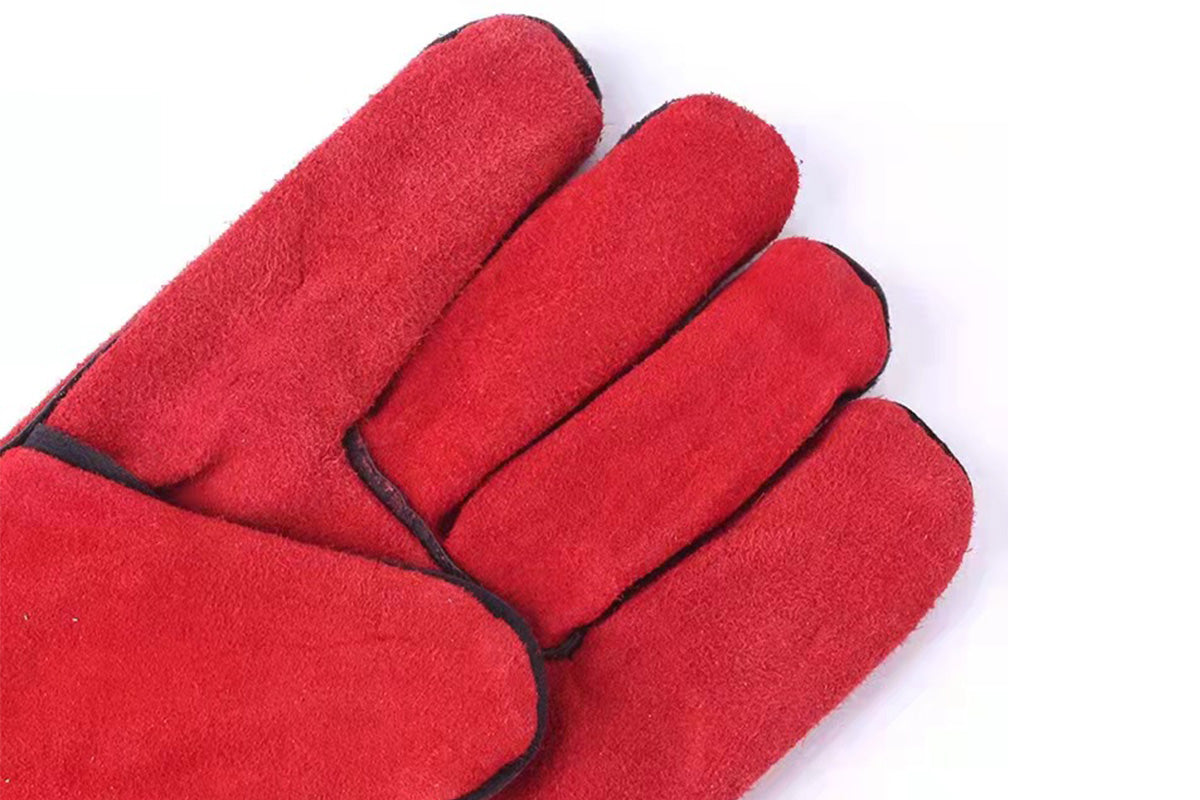 Double Layer Leather Welding Gloves Heat Resistant Fireproof Safety Gloves