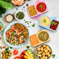 3Pcs Reusable Silicone Snack Container with Lid Dual Compartment Food Box for Salad