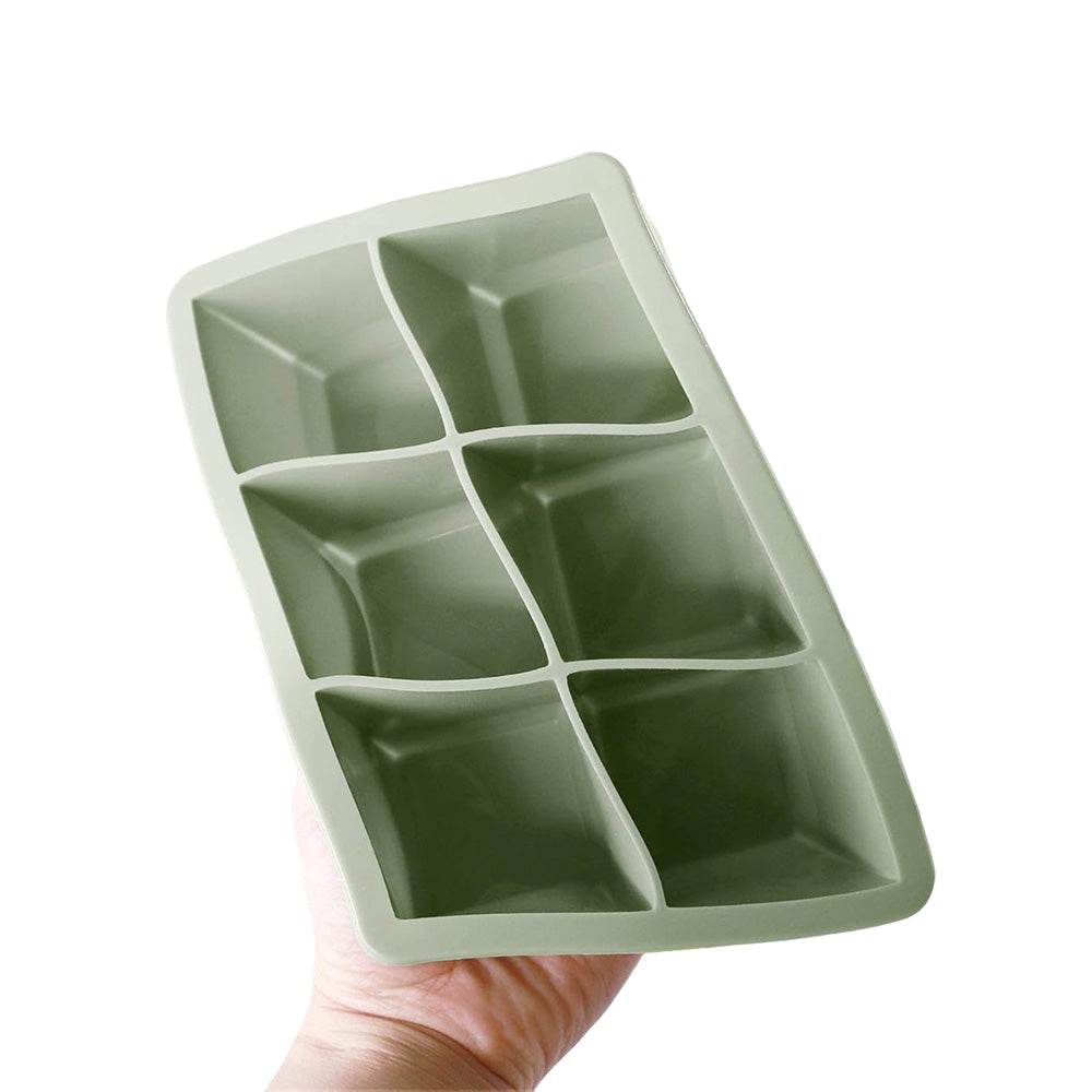 3Pcs Silicone Ice Cube Trays with Lid 6 Cavity Large Square Mold for Whisky Cocktail
