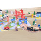 Wooden Train Set Wooden Tracks Expandable Changeable for 6 Years Old Girls Boys