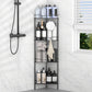 4 Tier No Drill Corner Shower Shelf with Hooks