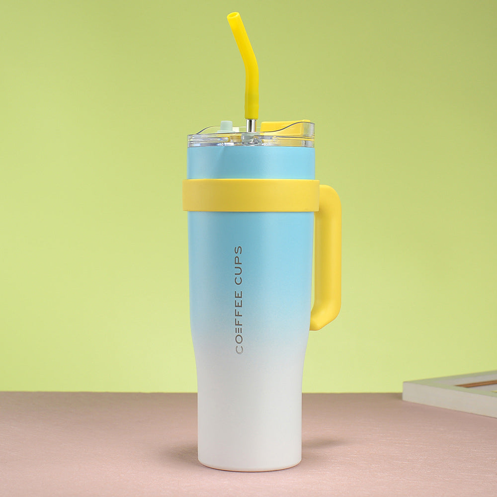 40oz Insulated Stainless Steel Tumbler with Handle and Straw