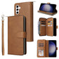 Wallet Leather Flip Cover for Samsung S26 Series with Card Slots Kickstand-Brown