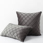 Velvet Rhombus Pleated Cushion Cover for Sofa Bedroom and Window Seat-Grey