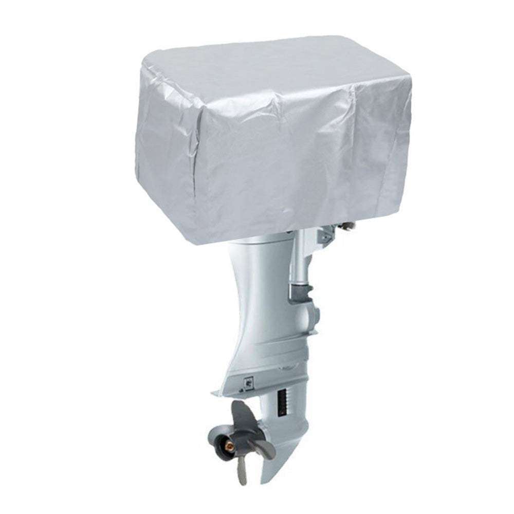 Outboard Motor Cover Engine Dust Cover Waterproof UV Resistant for Boat-Silver