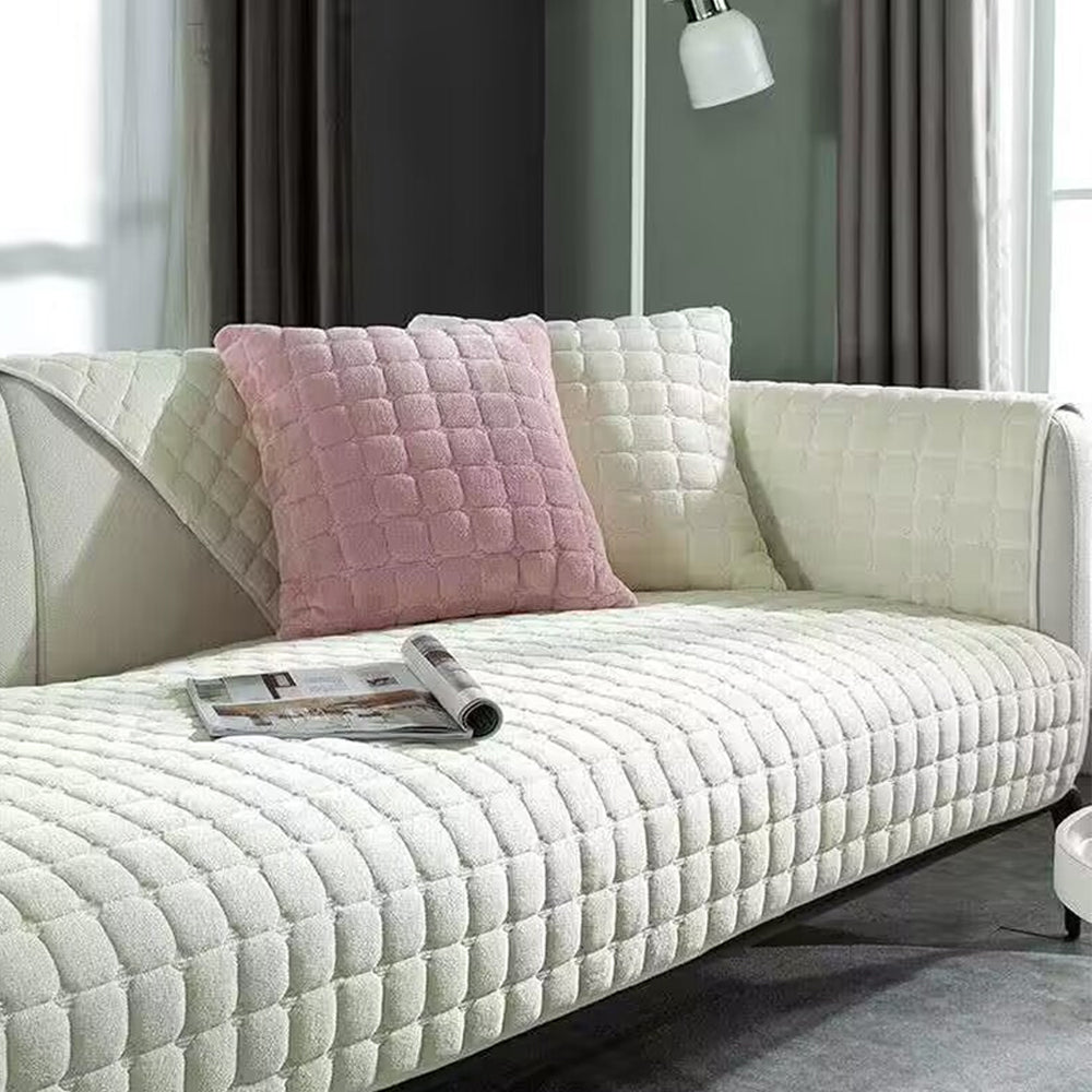 Flannel Non-Slip Thickened Sofa Cushion Cover-Pillowcase