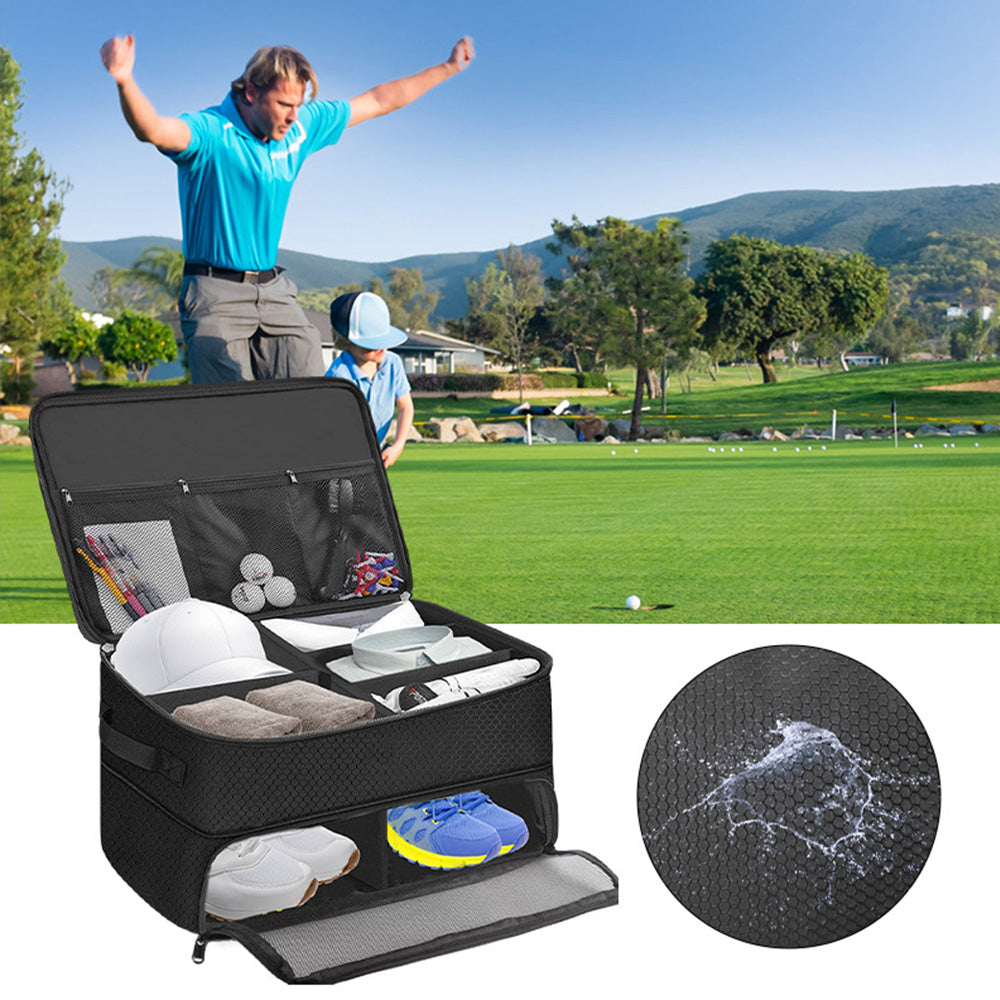 2 Layer Golf Trunk Organizer Car Golf Locker With Separate Ventilated Compartment