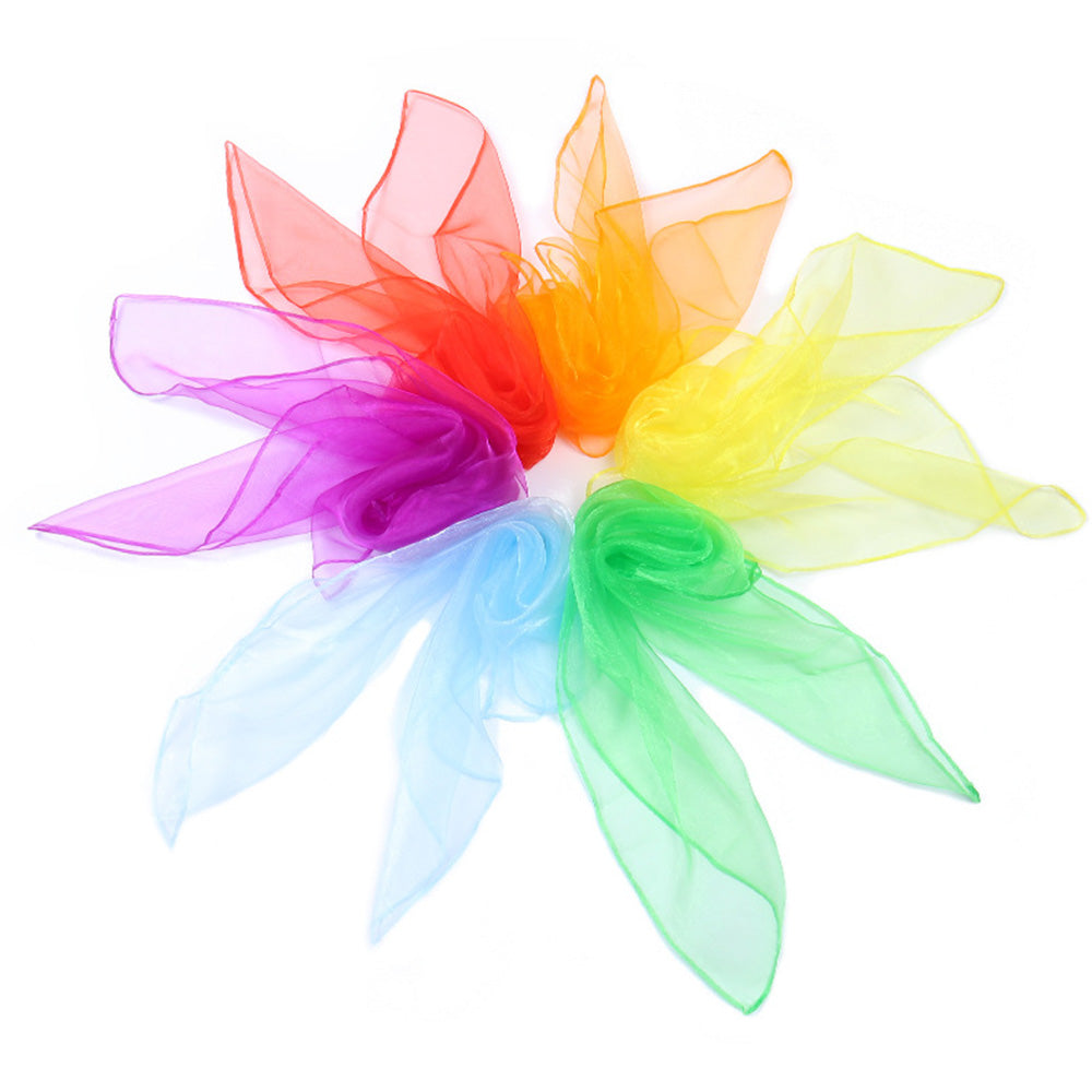 6Pcs Dance and Juggling Scarves Music Scarfs Rhythm Scarves Colorful Actives Scarves