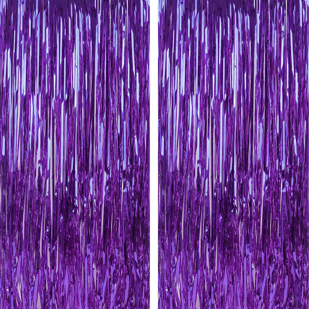 2Pcs 2m Metallic PET Foil Fringe Door Curtains for Party Backdrops