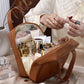 PU Leather Travel Cosmetic Bag with Handle