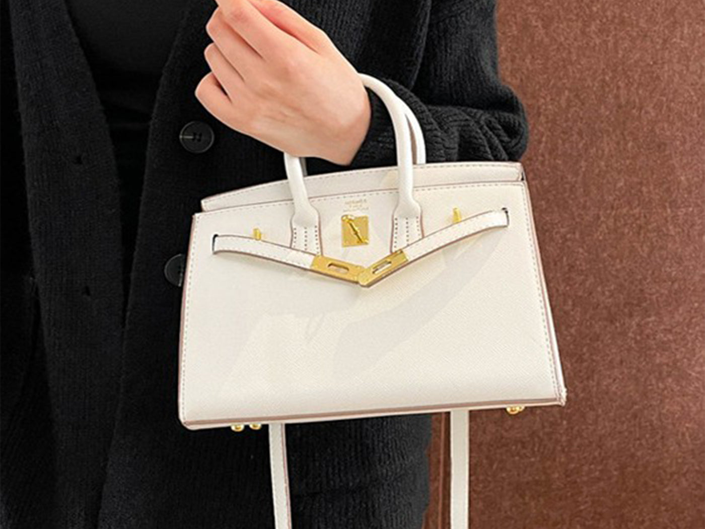 Chic Mini Birkin-Inspired Lock Crossbody Satchel Bag