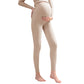 Maternity Leggings Pregnancy High Waist Warm Thermal Pants with Adjustable Belly Band-Beige