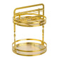 Rotating Makeup Organizer Double Layer with Brush Holder for Skincare Perfume
