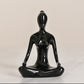 4Pcs Black Ceramic Yoga Pose Statue Sculpture