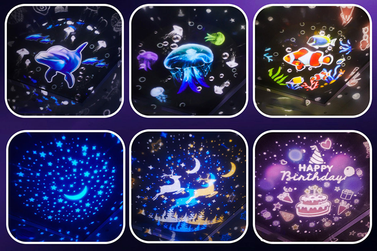 Ocean Star Projector Night Light Rotating Galaxy Bedroom Lamp