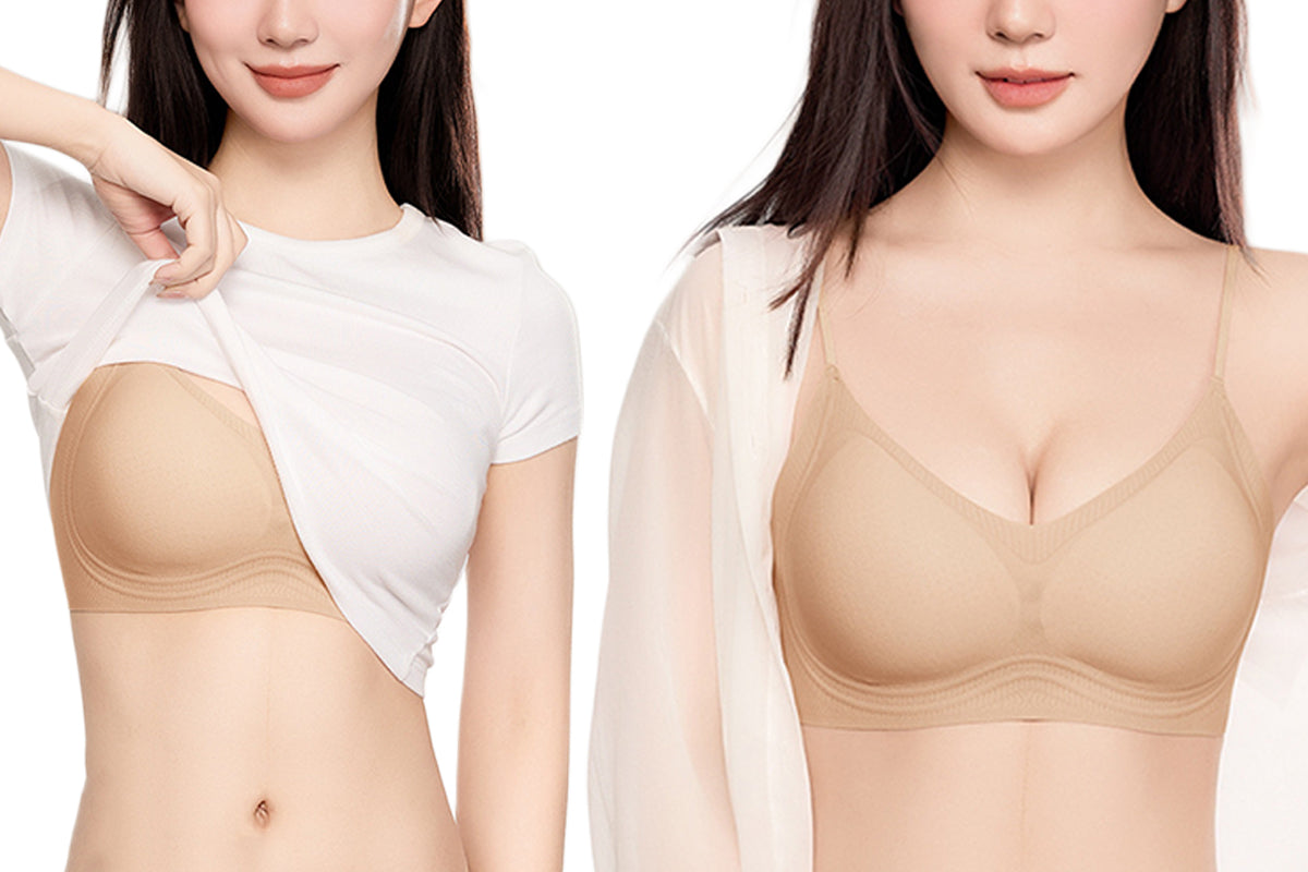 2 X Seamless Non Wired Bra Lightweight Breathable Push Up Bra