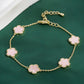 Elegant Clover Charm Bracelet Double Side Stainless Steel Tarnish-Free Bracelet