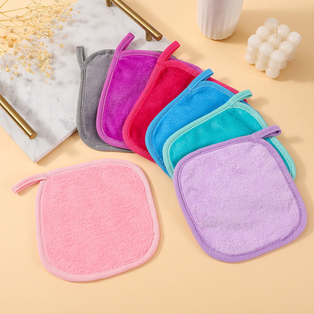 14 Piece Reusable Flannel Makeup Remover Cloth Set in 7 Colors