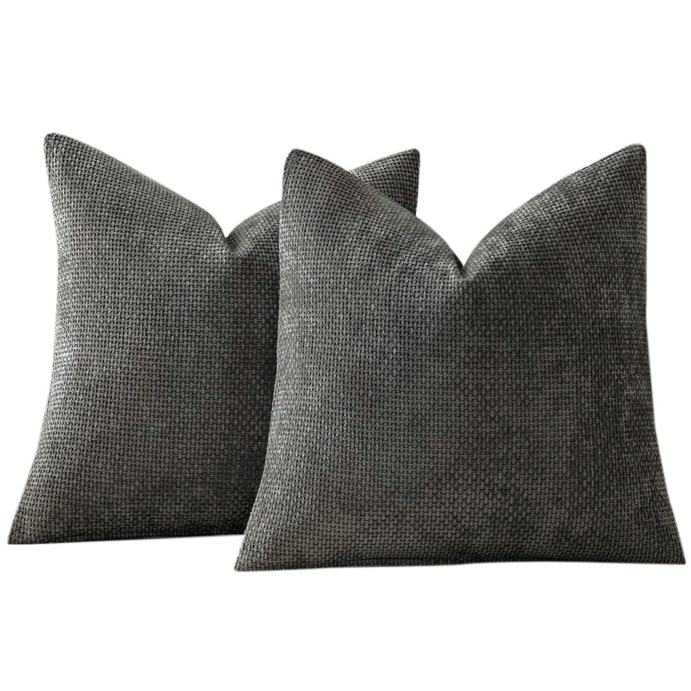 2 Pack Chenille Knit Throw Pillow Covers for Couch Bed