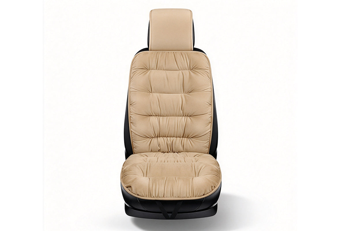 Single Winter Short Plush Auto Seat Cushion and Backrest Cover