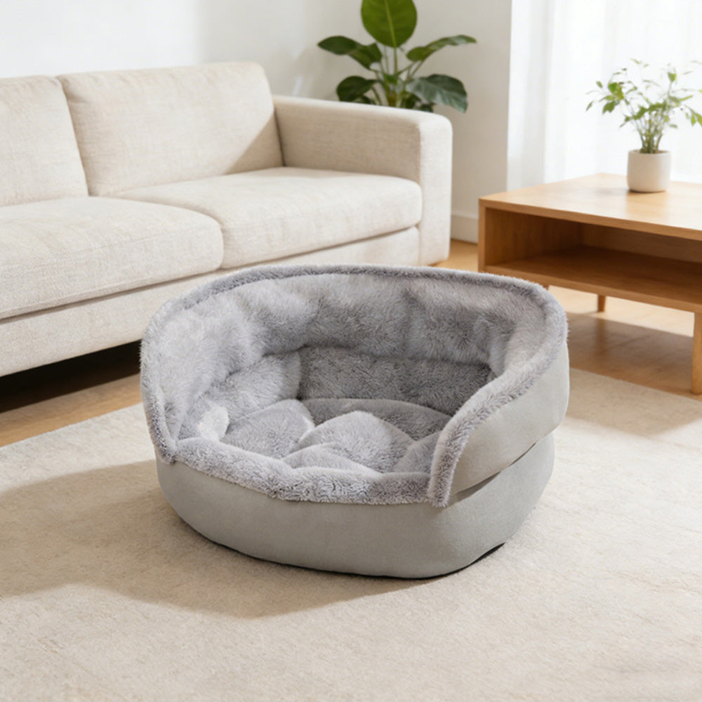 Soft Dog Bed for Indoor Anti Slip Pet Bed for Small Medium Dog Cat-Grey