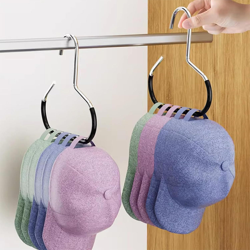 8 Pcs Iron Ring Hat Storage Hooks for Closet No-Drill Cap Scarf and Bag Hangers