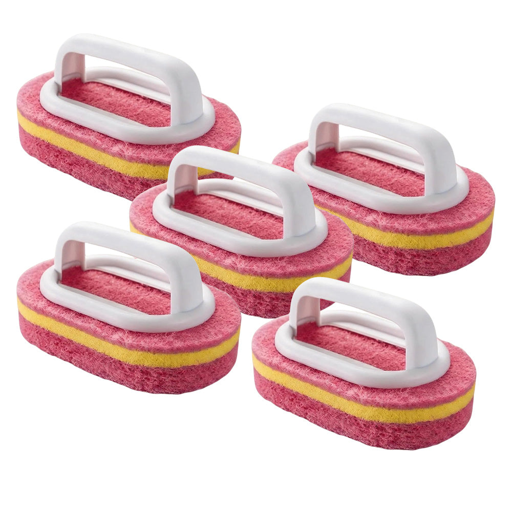5 Piece Multi Layer Sponge Cleaning Brush Set for Kitchen and Bathroom