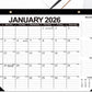 Desk Calendar 18-Month from 2026 Jan- 2027 June with Corner Protectors for Office