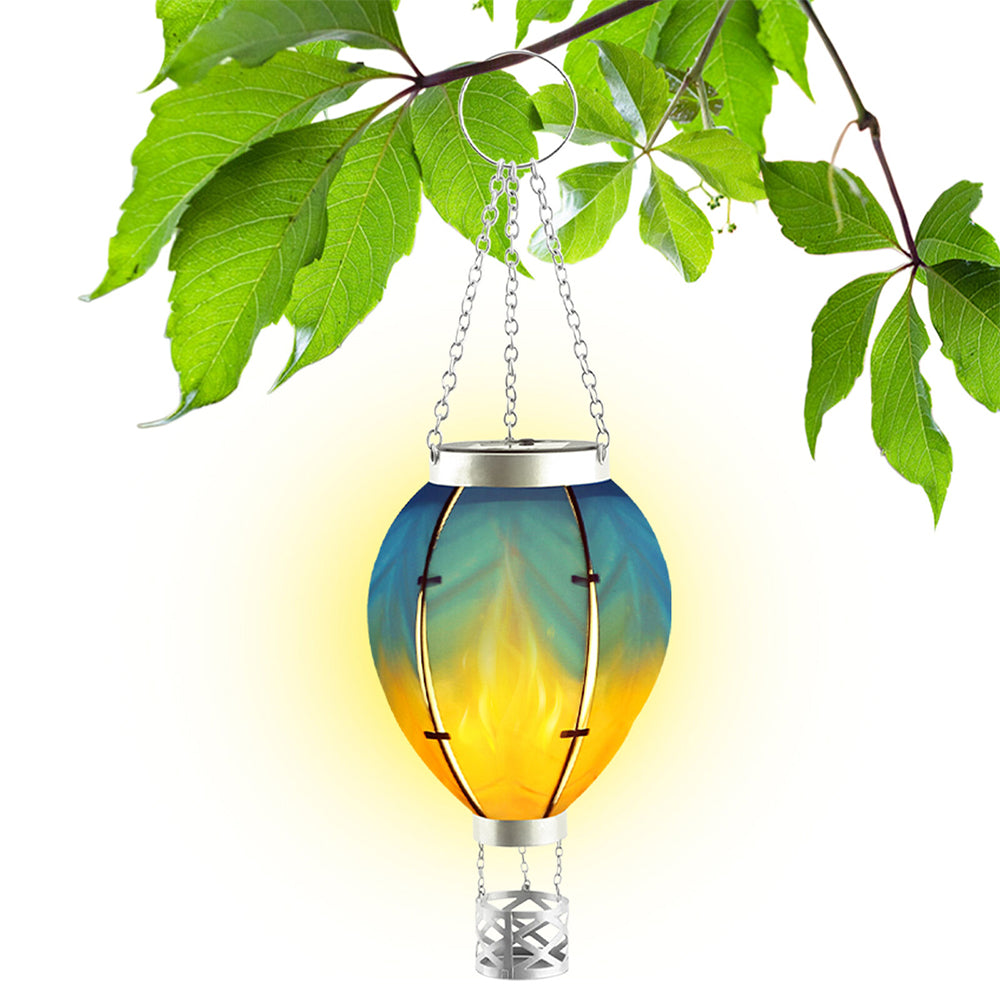 Hot Air Balloon Solar Hanging Light with Flickering Flame Light