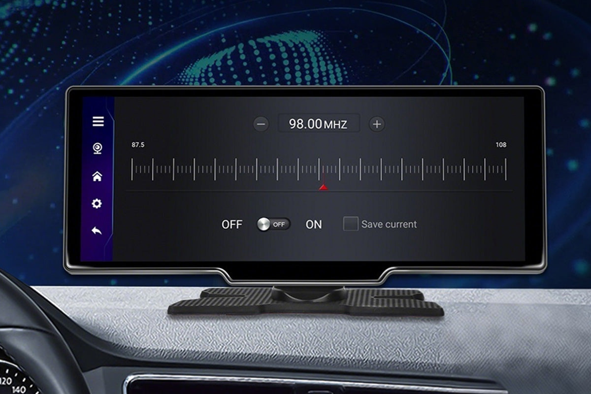 10.26 Inch Wireless Carplay Android Auto Screen Portable with Dual Dash Cam
