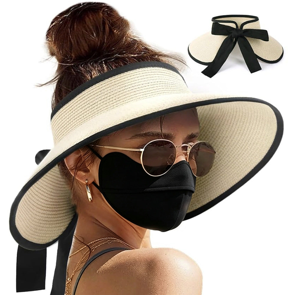 Foldable Adjustable Wide Brim Open Top Outdoor Sun Visor Hat