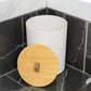 6 Pcs Bathroom Wash Set with Bamboo Lids and Plastic Body