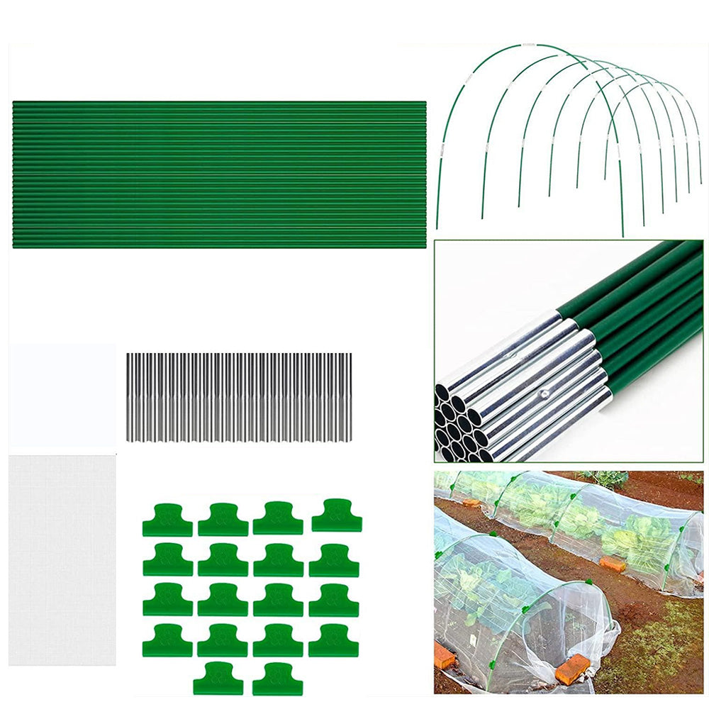 85Pcs Set Garden Netting Kit for Raised Beds Fiberglass Garden Hoops Bird Barrier Protection